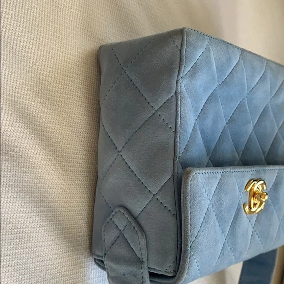CHANEL Blue Mini Bag with Gold Accents - Picture 3 of 10
